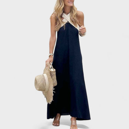 Wren | Refined Cross-Neck Maxi Dress
