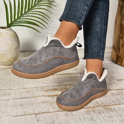 Beverly | Toasty Fur Lined Slip-On Ankle Boots with Anti-slip Thick Sole