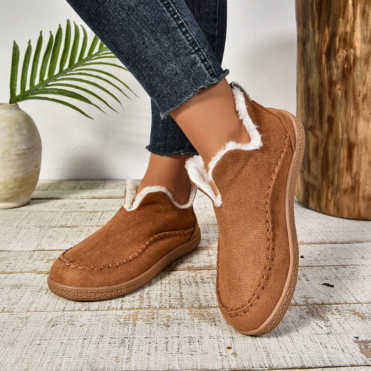 Beverly | Toasty Fur Lined Slip-On Ankle Boots with Anti-slip Thick Sole