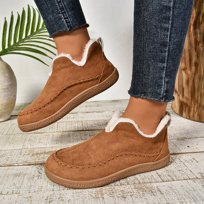 Beverly | Toasty Fur Lined Slip-On Ankle Boots with Anti-slip Thick Sole