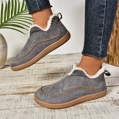Beverly | Toasty Fur Lined Slip-On Ankle Boots with Anti-slip Thick Sole