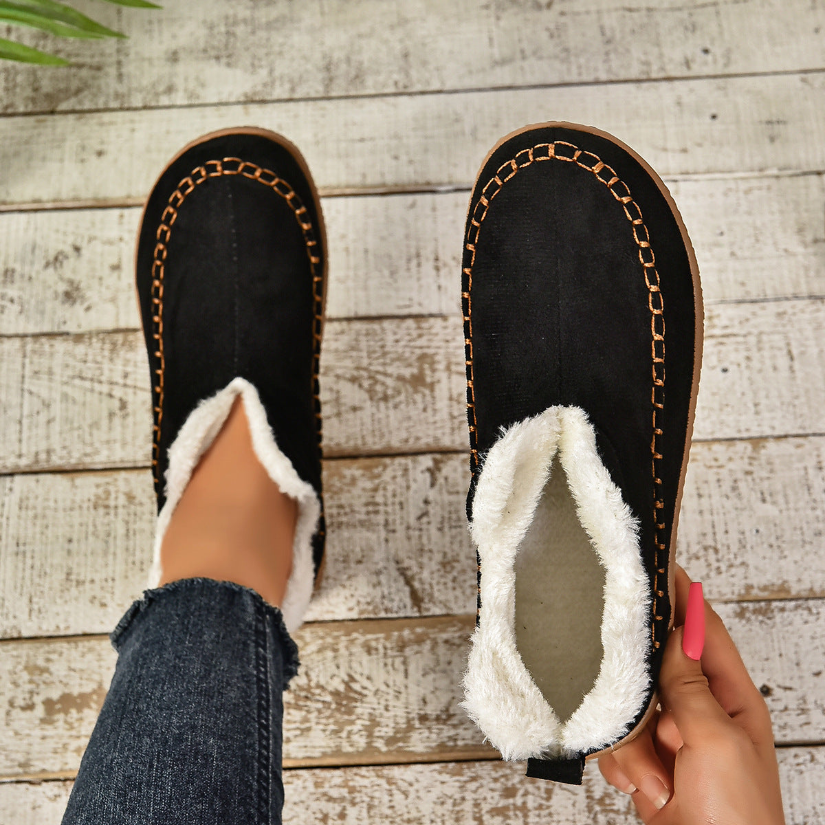 Beverly | Toasty Fur Lined Slip-On Ankle Boots with Anti-slip Thick Sole