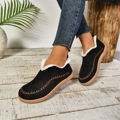Beverly | Toasty Fur Lined Slip-On Ankle Boots with Anti-slip Thick Sole