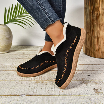 Beverly | Toasty Fur Lined Slip-On Ankle Boots with Anti-slip Thick Sole