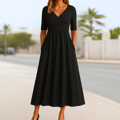 Annabelle | Crossed Dress with Short Sleeves