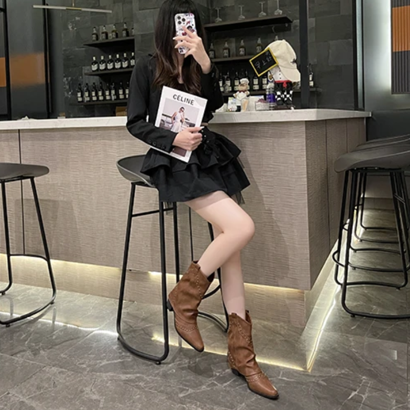 Lydia | Studded Western Boots
