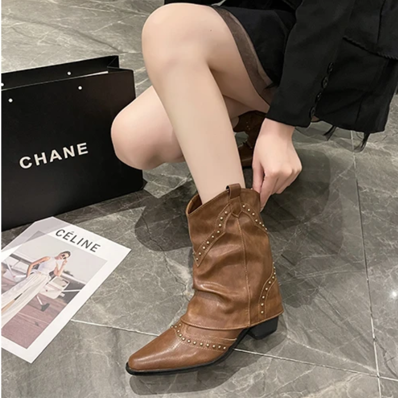 Lydia | Studded Western Boots