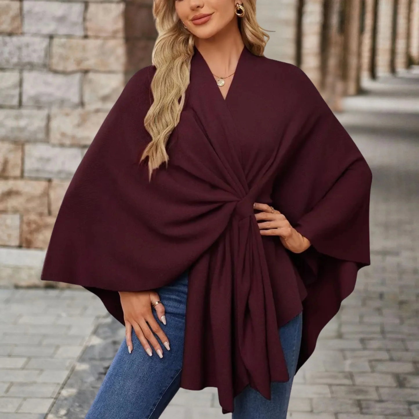 Aubrey | Refined Draped Poncho