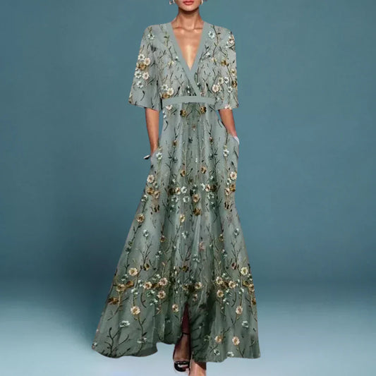 Penelope | Refined Maxi Dress with Floral Pattern