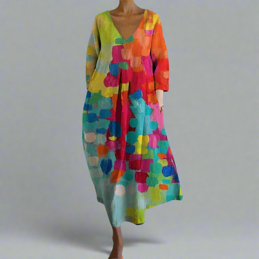 Chelsea | Colorful Dress with V-neck