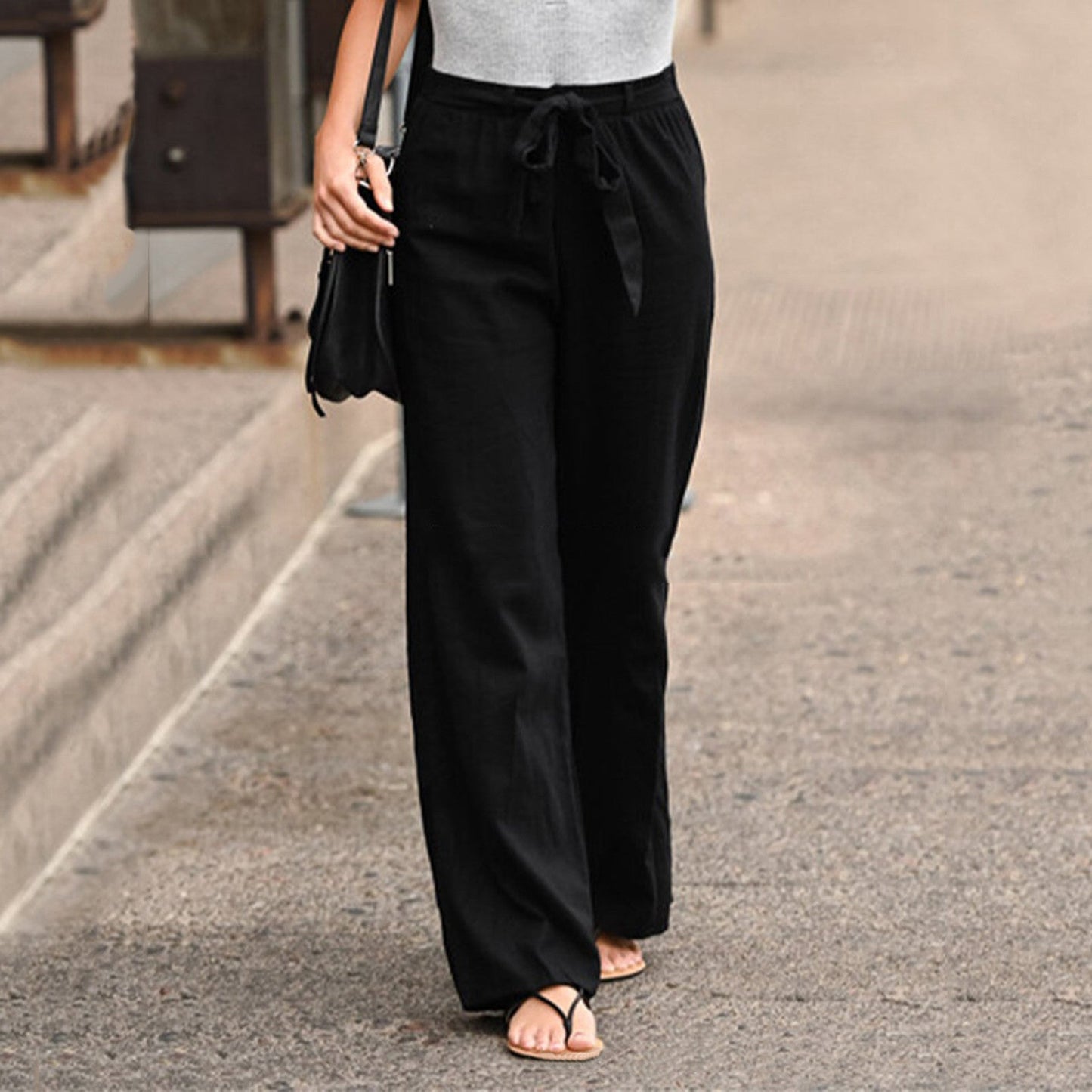 Miranda | Women's Wide Leg Pants Drawstring High Waist Relaxed