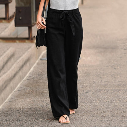 Miranda | Women's Wide Leg Pants Drawstring High Waist Relaxed