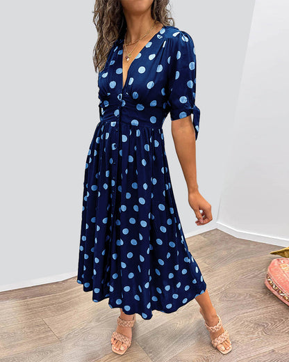 Riley | Refined Polka Dot Dress