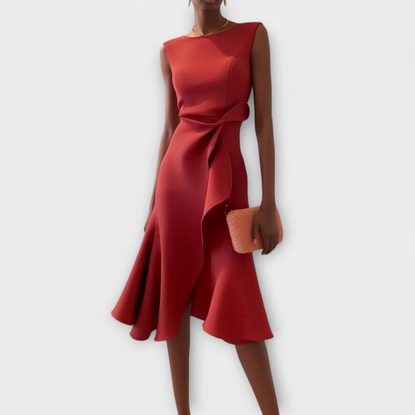 Claire | Draped Asymmetric Mid-Length Dress