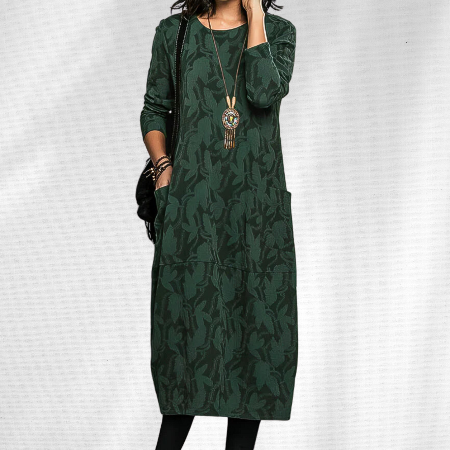 Eva | Refined Crewneck Winter Dress