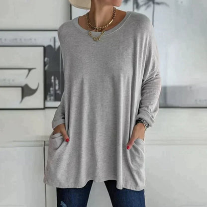 Amber | Women's Oversized Long Sleeve Tunic Top with Pockets