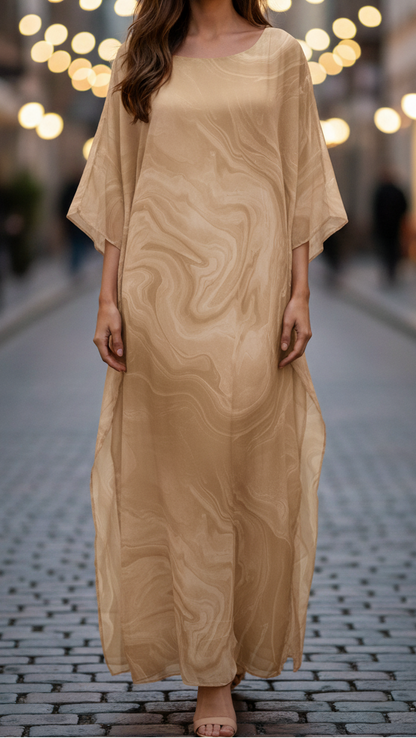 Quinn | Women's Chiffon Kaftan Maxi Dress Batwing Sleeve Occasion