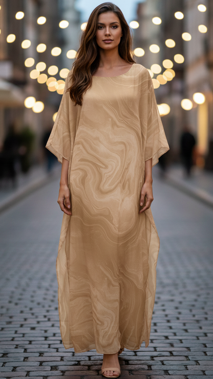 Quinn | Women's Chiffon Kaftan Maxi Dress Batwing Sleeve Occasion
