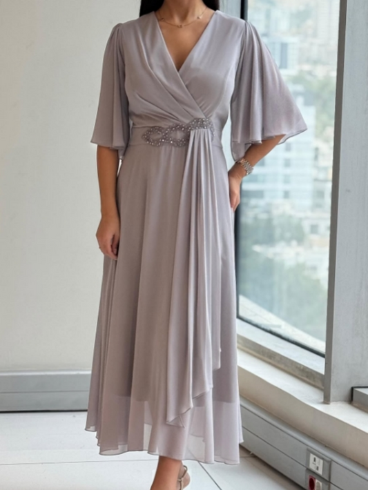 Vanessa | Refined V-neck maxi dress