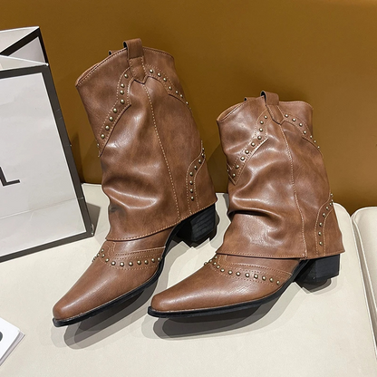 Lydia | Studded Western Boots