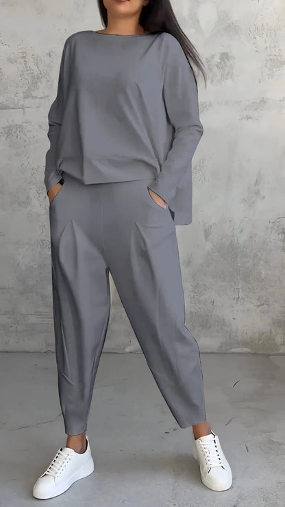 Carol | Women's 2 Piece Lounge Set Long Sleeve Top and Pants