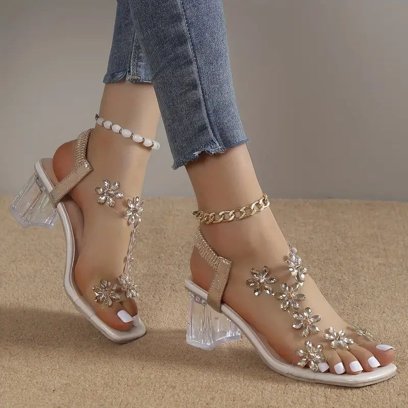 Candace | Women's Rhinestone Block Heel Sandals