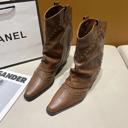 Lydia | Studded Western Boots