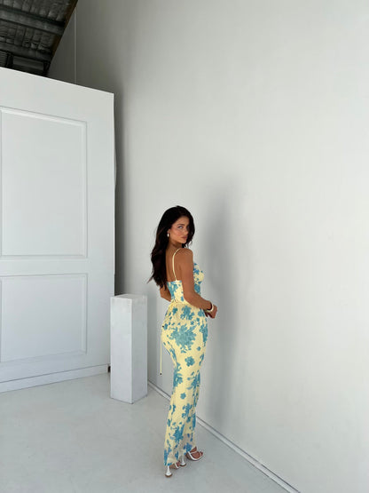 Maya | Women's Wedding Guest Botanical Maxi Dress