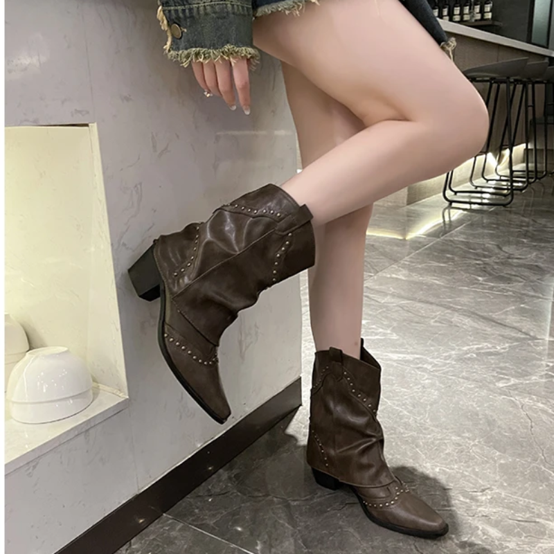 Lydia | Studded Western Boots