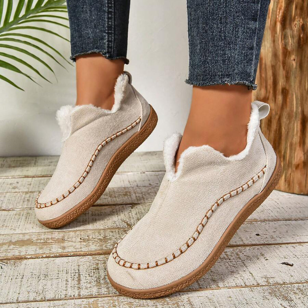 Beverly | Toasty Fur Lined Slip-On Ankle Boots with Anti-slip Thick Sole