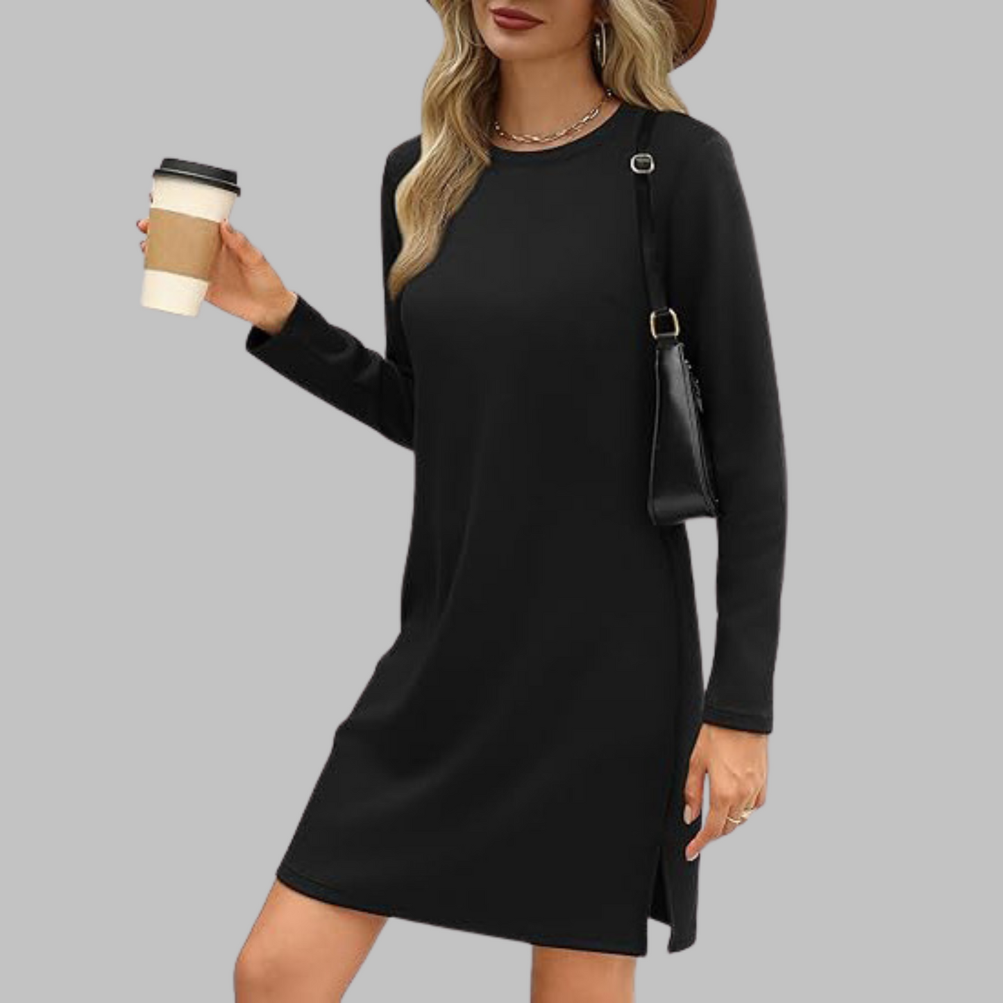 Sadie | Comfortable Full Sleeve Round Neck Dress