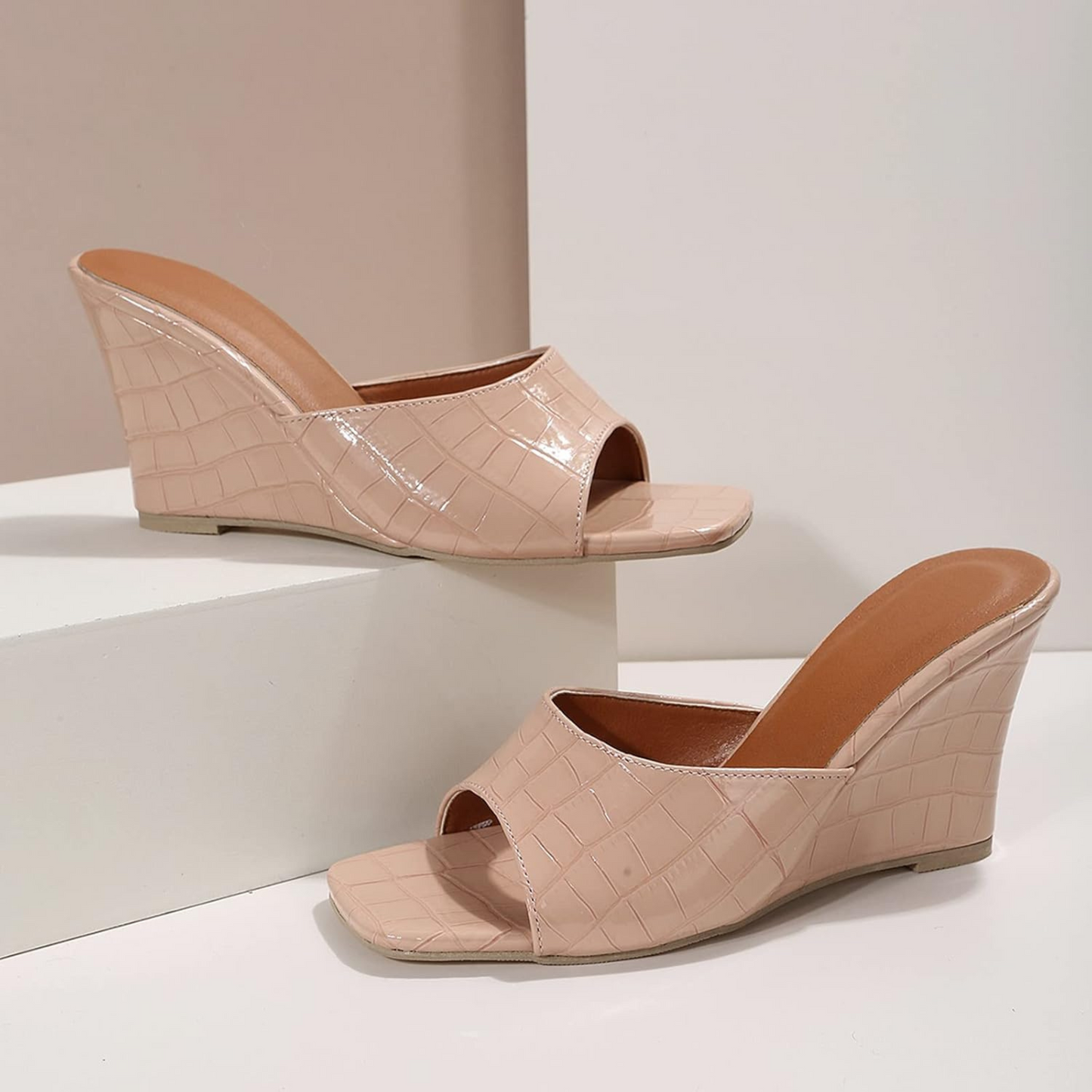 Tricia | Women's Leather Wedge Cushioned Shoes