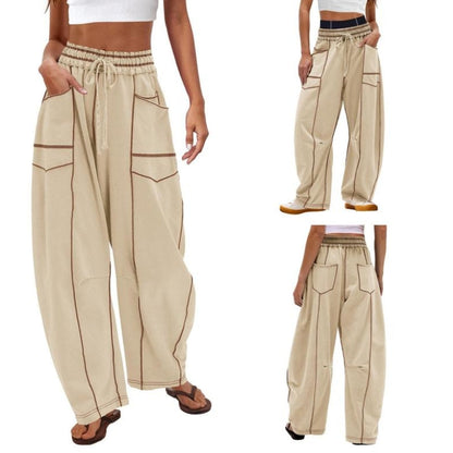 Andrea | Women's Wide Leg Cargo Pants High Waist Drawstring