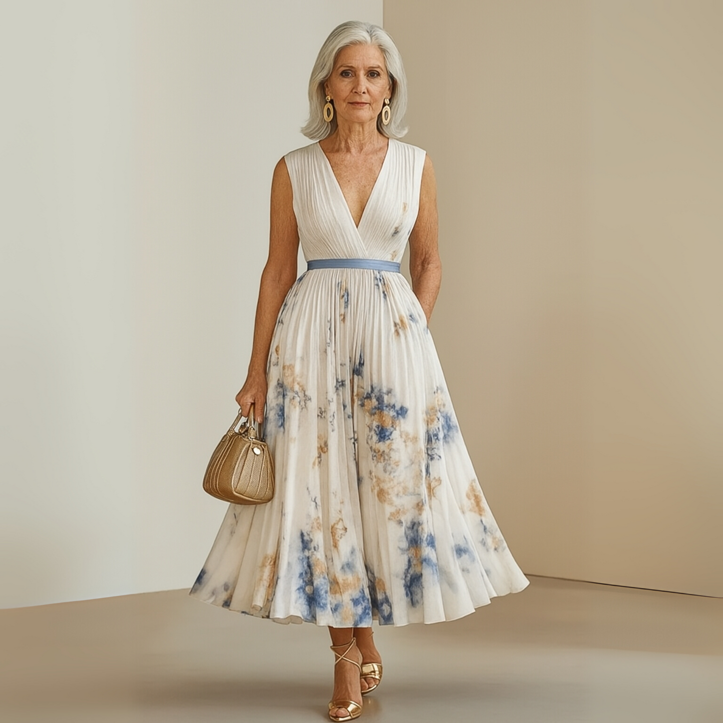 Victoria | Flowy No-Sleeve Summer Maxi Dress