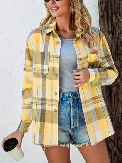 Beatrice | Women's Oversized Plaid Flannel Button-Down Shirt
