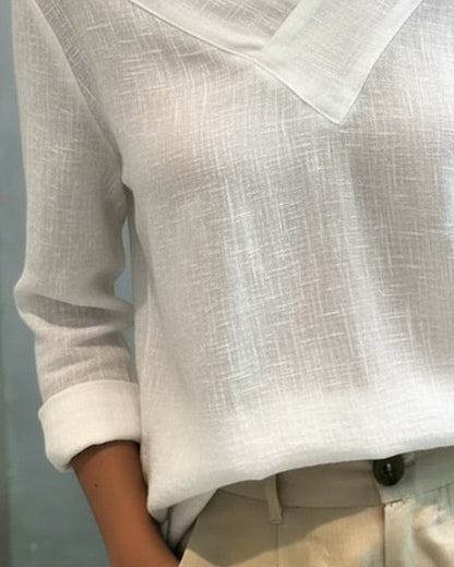 Nadia | Women's Asymmetric V-Neck Long Sleeve Top