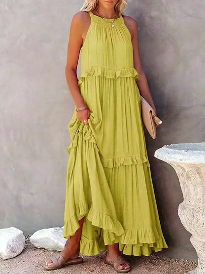 Serenity | Refined No-Sleeve Dress with Ruffles