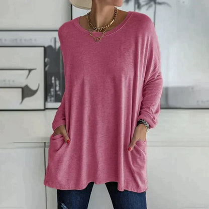 Amber | Women's Oversized Long Sleeve Tunic Top with Pockets