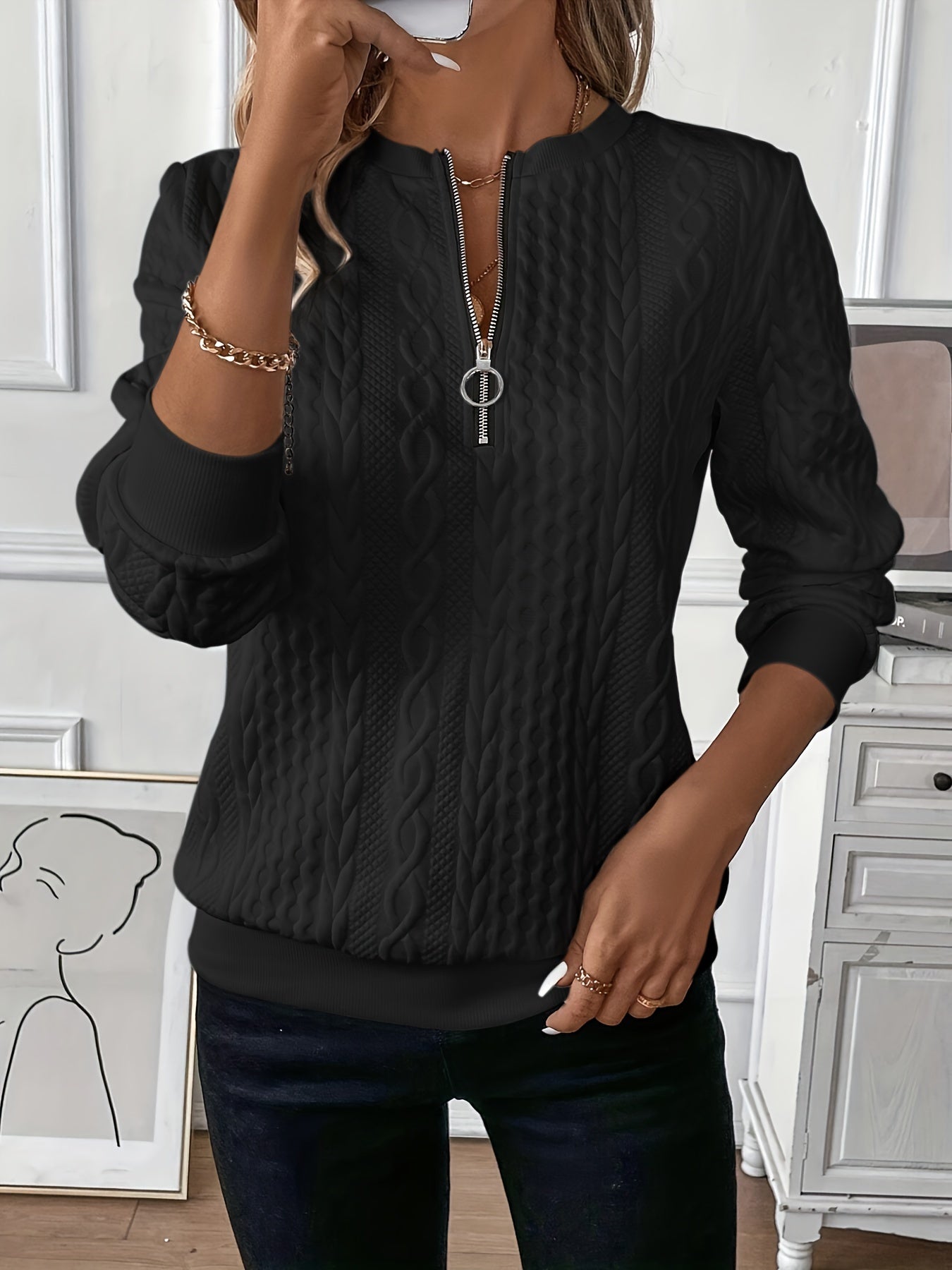 Carol | Contemporary Zip-Up Sweater