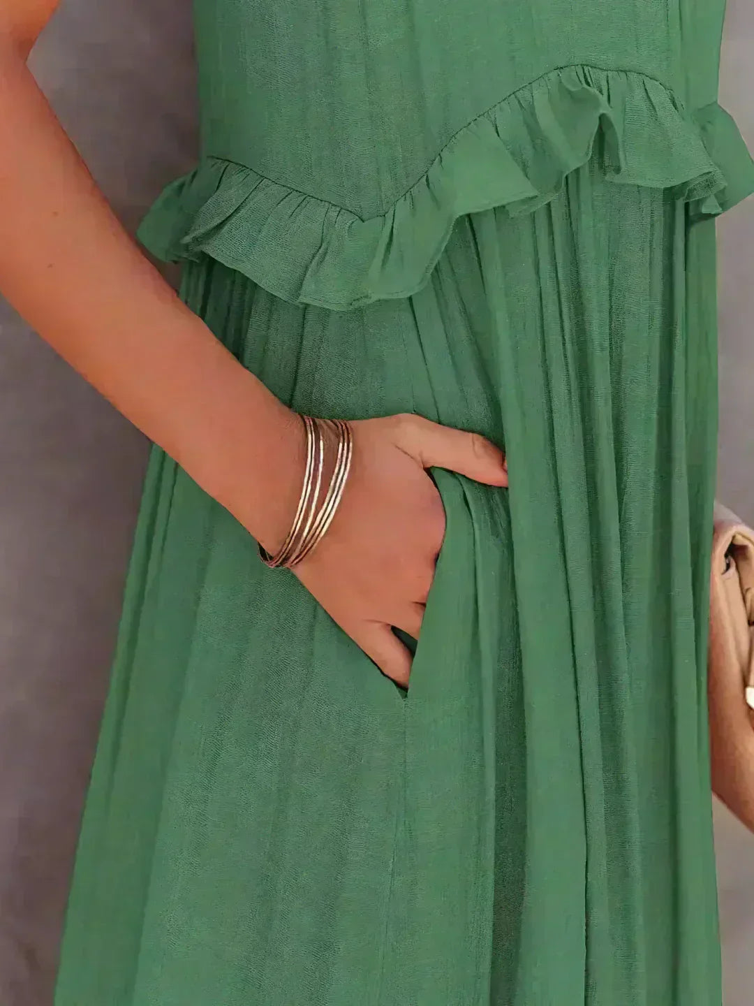 Serenity | Refined No-Sleeve Dress with Ruffles