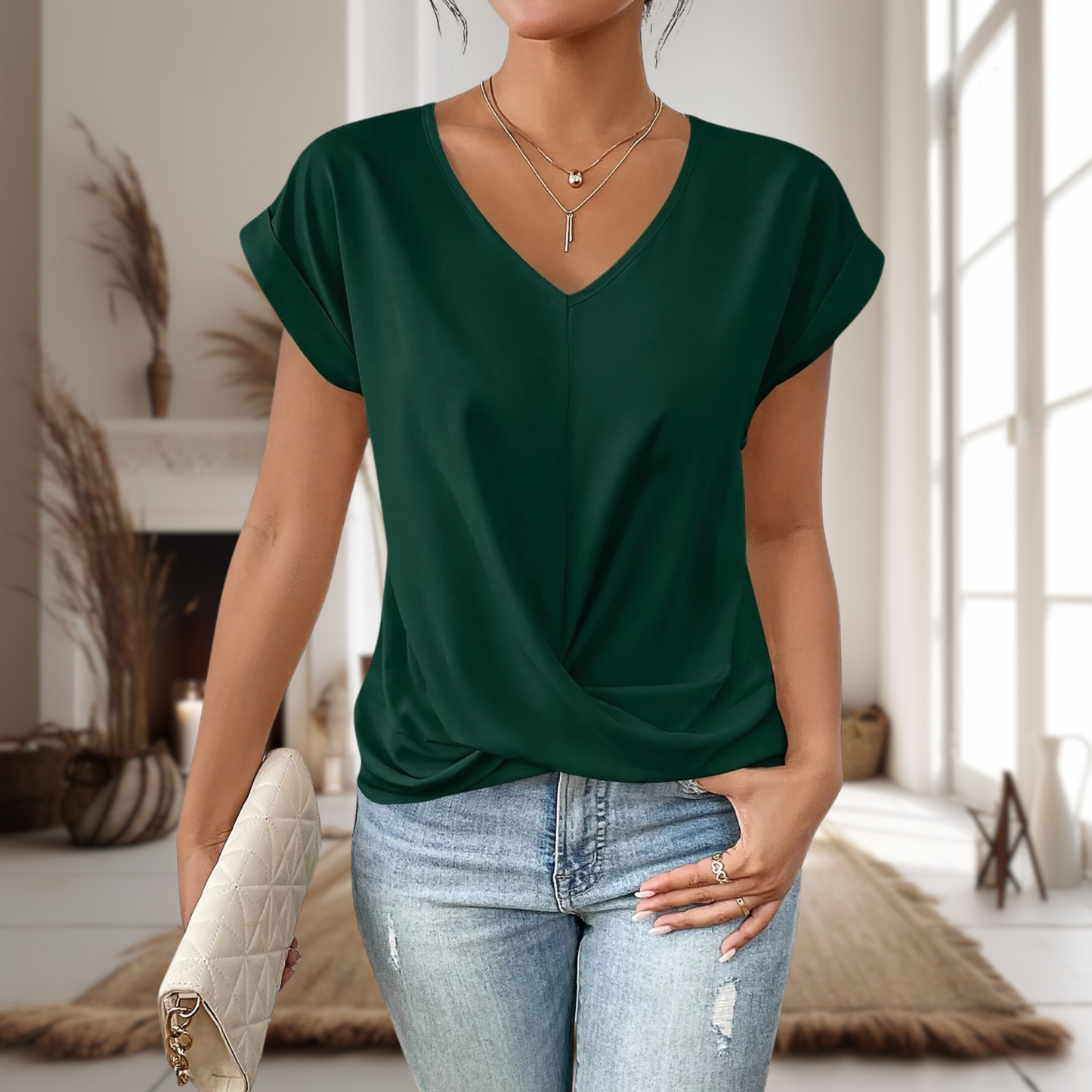 Charlotte | Relaxed Sweetheart Neck T-Shirt