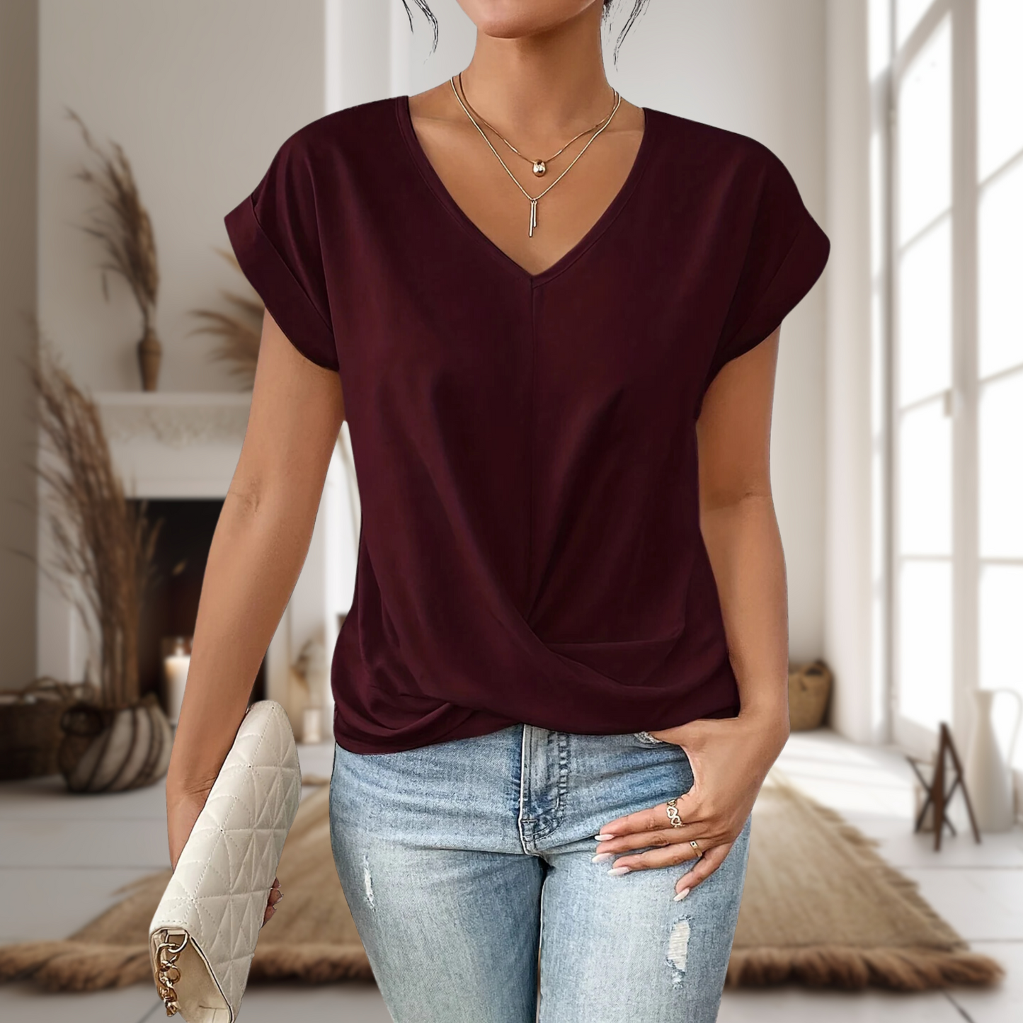 Charlotte | Relaxed Sweetheart Neck T-Shirt