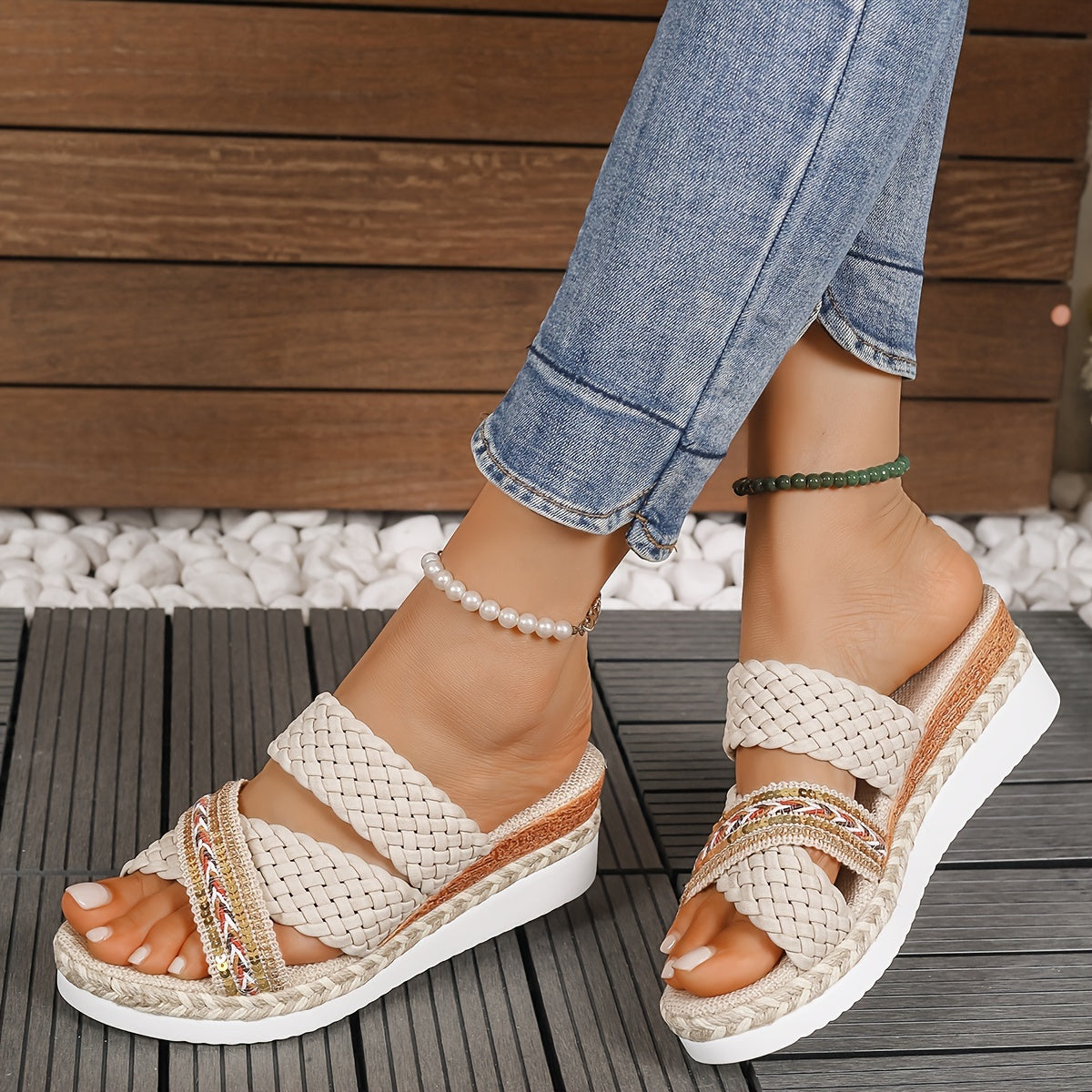 Andrea | Women's Woven Slip-On Sandals