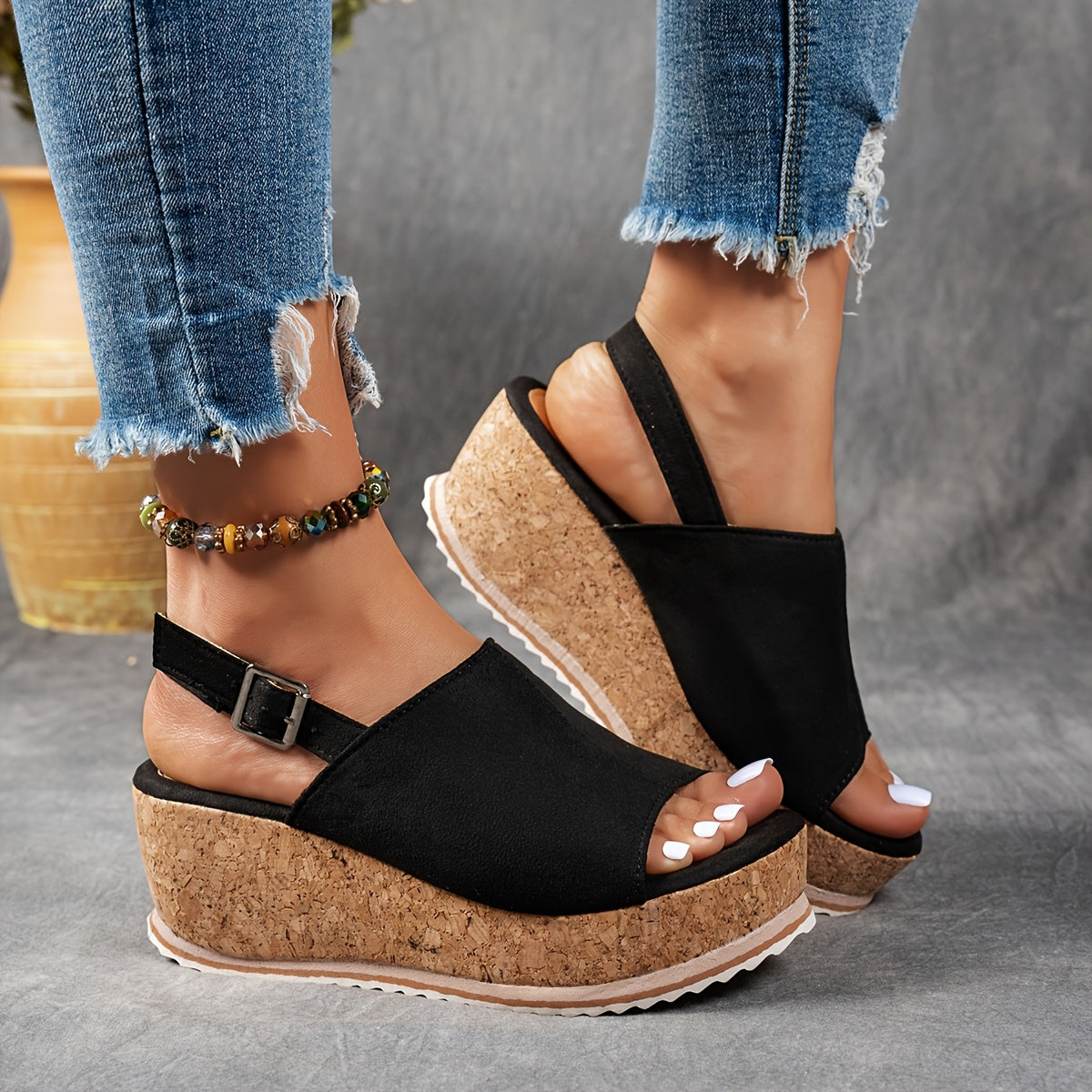 Laura | Women's Platform Adjustable Buckle Sandals