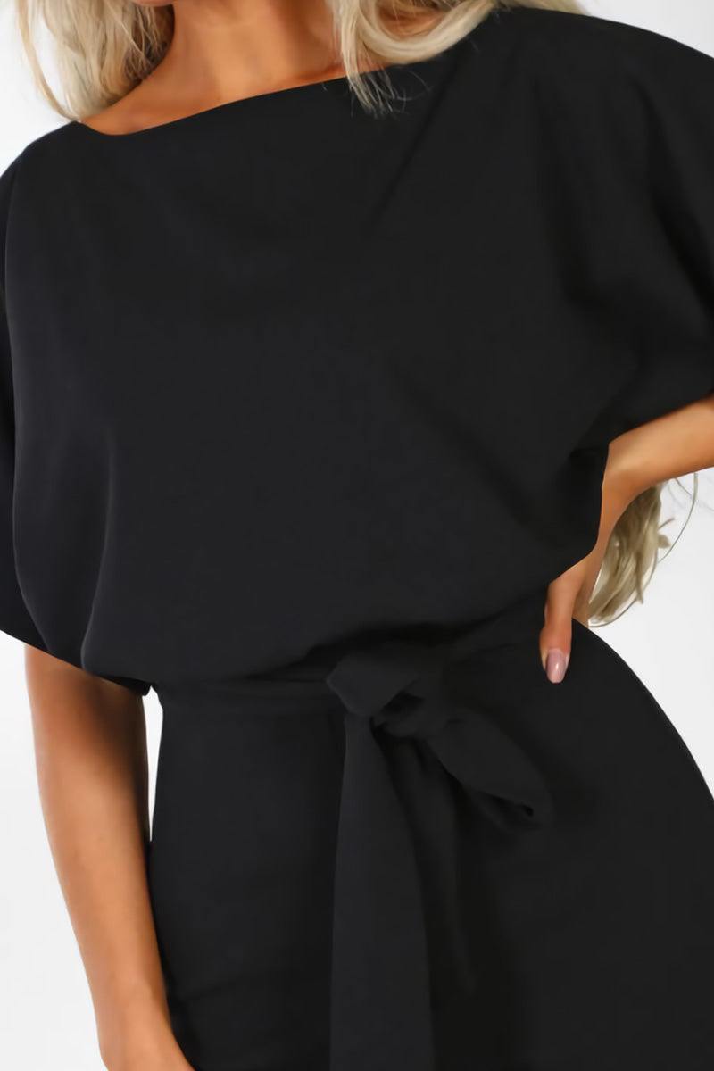 Alexandra | Women's Wide-Leg Belted Jumpsuit with Batwing Sleeves