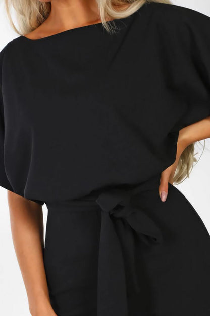 Alexandra | Women's Wide-Leg Belted Jumpsuit with Batwing Sleeves
