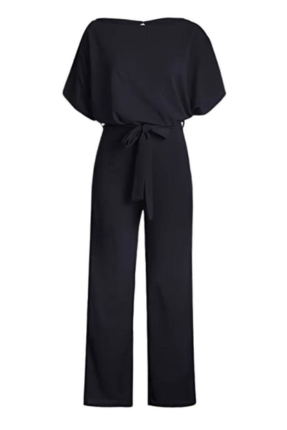 Alexandra | Women's Wide-Leg Belted Jumpsuit with Batwing Sleeves