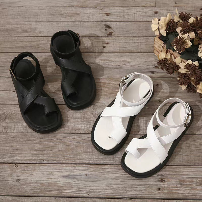 Ashley | Women's Platform Flat Buckle Sandals