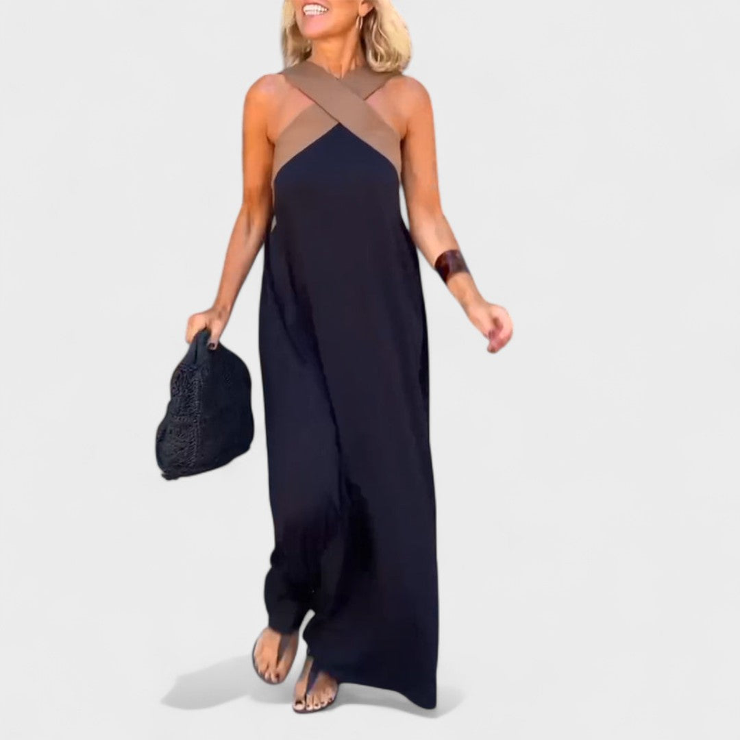 Wren | Refined Cross-Neck Maxi Dress