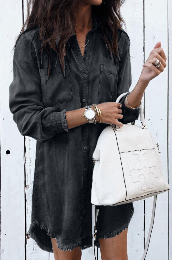 Chelsea | Women's Washed Everyday Button-Up Dress Full Sleeve